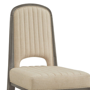 Alta Channel-stitched Fabric Dining Chairs Set of 2 with Tapered Wood Legs