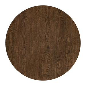 Alta 48 Inch Round Pedestal Dining Table Seats Four with Geometric Rubberwood Base