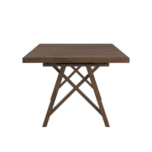 Alta 90 Inch Rectangular Dining Table Geometric Base Seats Eight Rustic Modern Style