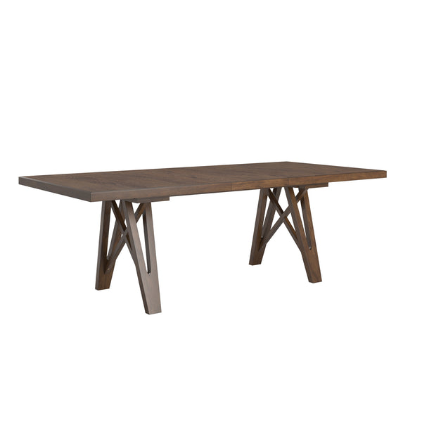 Alta 90 Inch Rectangular Dining Table Geometric Base Seats Eight Rustic Modern Style