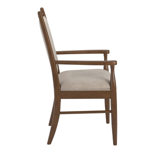 Alta Beige Fabric Upholstered Arm Chair Set for Dining and Living Rooms