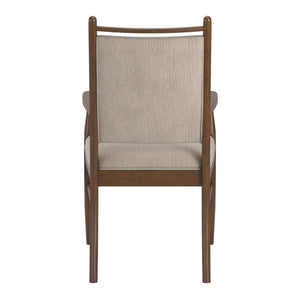 Alta Beige Fabric Upholstered Arm Chair Set for Dining and Living Rooms