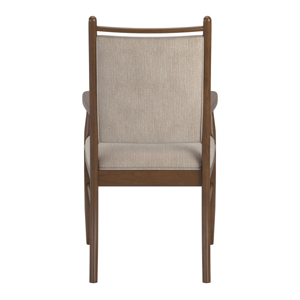 Alta Beige Fabric Upholstered Arm Chair Set for Dining and Living Rooms