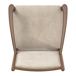 Alta Beige Fabric Upholstered Arm Chair Set for Dining and Living Rooms