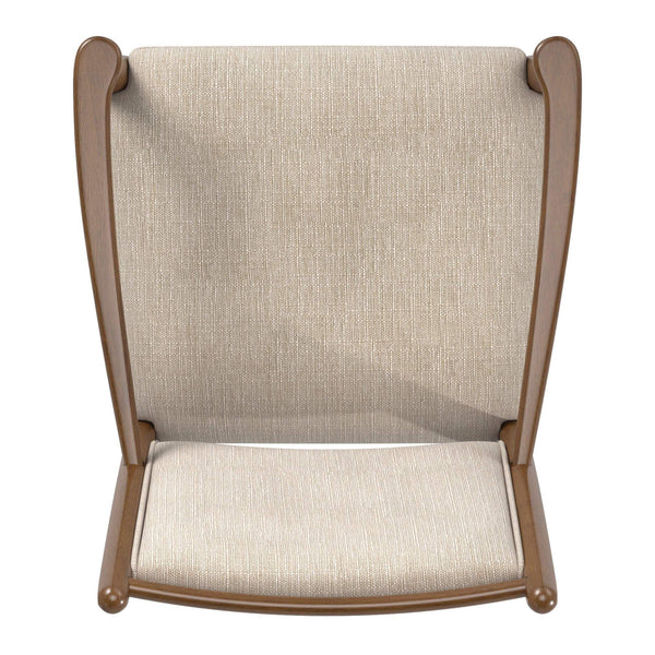 Alta Beige Fabric Upholstered Arm Chair Set for Dining and Living Rooms