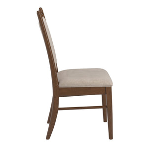 Alta Beige Upholstered Dining Chair Set with Foam Cushioned Rubberwood Frame