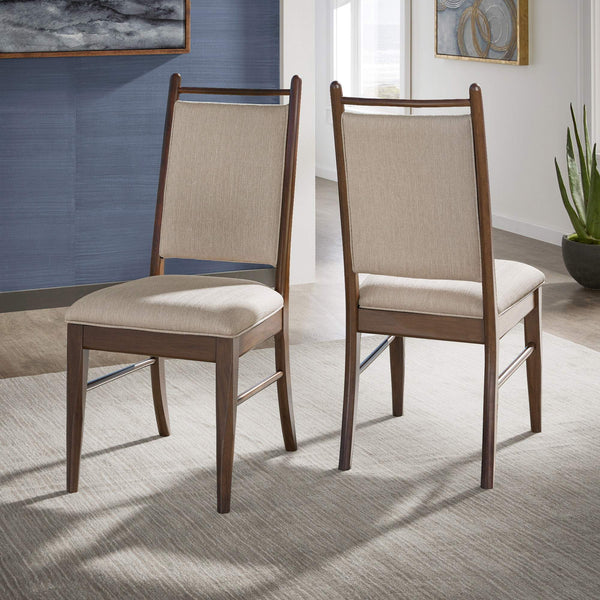 Alta Beige Upholstered Dining Chair Set with Foam Cushioned Rubberwood Frame