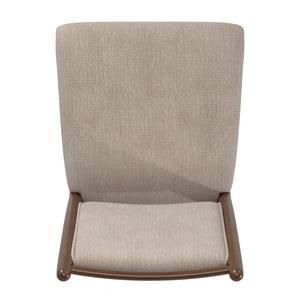 Alta Beige Upholstered Dining Chair Set with Foam Cushioned Rubberwood Frame