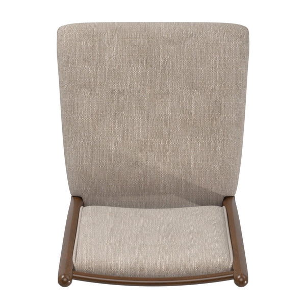 Alta Beige Upholstered Dining Chair Set with Foam Cushioned Rubberwood Frame