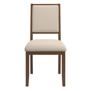 Alta Boucle Upholstered Dining Chair Set with Solid Wood Legs Mid-century Modern Style
