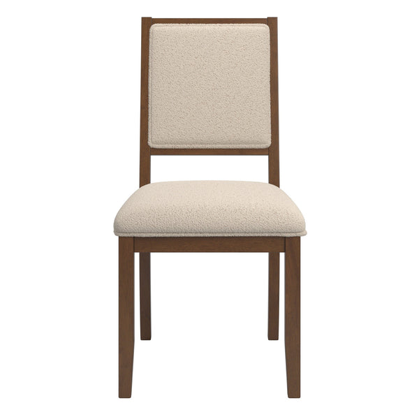 Alta Boucle Upholstered Dining Chair Set with Solid Wood Legs Mid-century Modern Style