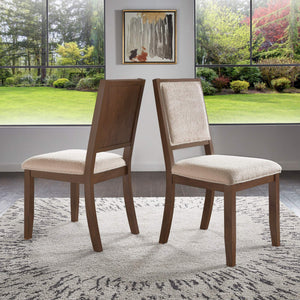 Alta Boucle Upholstered Dining Chair Set with Solid Wood Legs Mid-century Modern Style