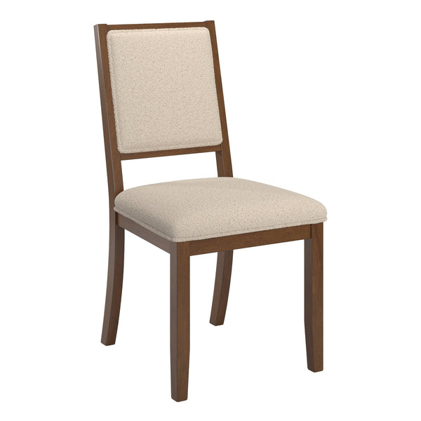 Alta Boucle Upholstered Dining Chair Set with Solid Wood Legs Mid-century Modern Style