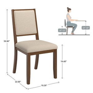 Alta Boucle Upholstered Dining Chair Set with Solid Wood Legs Mid-century Modern Style