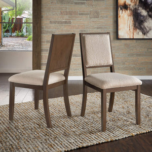 Alta Boucle Upholstered Dining Chair Set with Solid Wood Legs Mid-century Modern Style