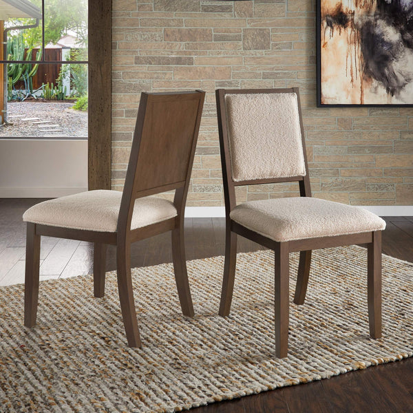 Alta Boucle Upholstered Dining Chair Set with Solid Wood Legs Mid-century Modern Style