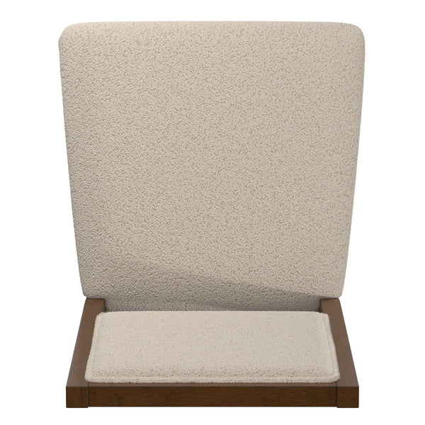 Alta Boucle Upholstered Dining Chair Set with Solid Wood Legs Mid-century Modern Style