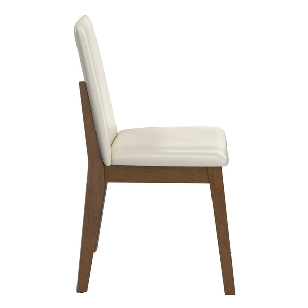 Alta Faux Leather Dining Chair Set of Two with Curved Back and Rubberwood Legs for Dining Rooms