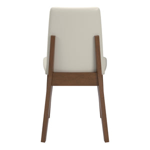 Alta Faux Leather Dining Chair Set of Two with Curved Back and Rubberwood Legs for Dining Rooms