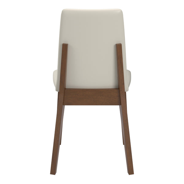 Alta Faux Leather Dining Chair Set of Two with Curved Back and Rubberwood Legs for Dining Rooms