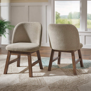 Alta Mid-century Bentwood Dining Chair with Walnut Frame and Taupe Upholstery