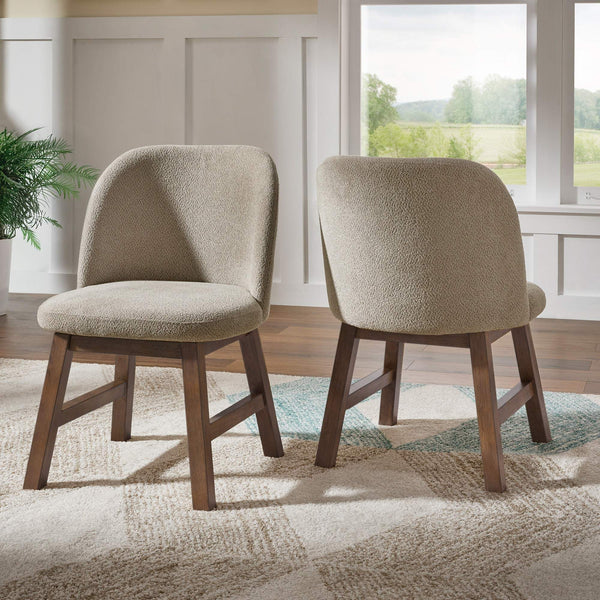 Alta Mid-century Bentwood Dining Chair with Walnut Frame and Taupe Upholstery