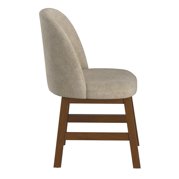 Alta Mid-century Bentwood Dining Chair with Walnut Frame and Taupe Upholstery