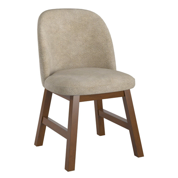 Alta Mid-century Bentwood Dining Chair with Walnut Frame and Taupe Upholstery