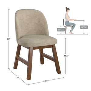 Alta Mid-century Bentwood Dining Chair with Walnut Frame and Taupe Upholstery