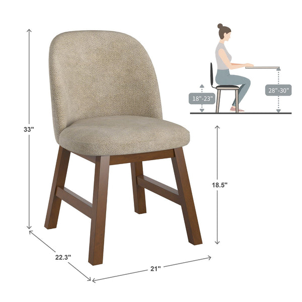 Alta Mid-century Bentwood Dining Chair with Walnut Frame and Taupe Upholstery