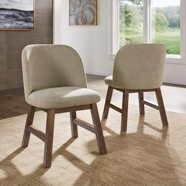 Alta Mid-century Bentwood Dining Chair with Walnut Frame and Taupe Upholstery