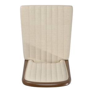 Alta Cream Upholstered Dining Chair Set with Rubberwood Tapered Legs