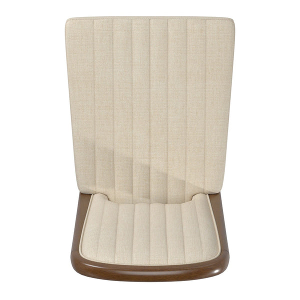 Alta Cream Upholstered Dining Chair Set with Rubberwood Tapered Legs