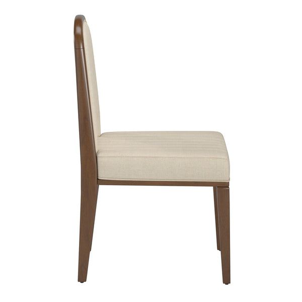 Alta Cream Upholstered Dining Chair Set with Rubberwood Tapered Legs