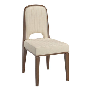 Alta Cream Upholstered Dining Chair Set with Rubberwood Tapered Legs