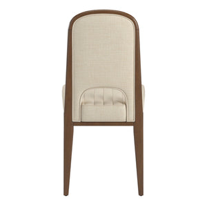 Alta Cream Upholstered Dining Chair Set with Rubberwood Tapered Legs