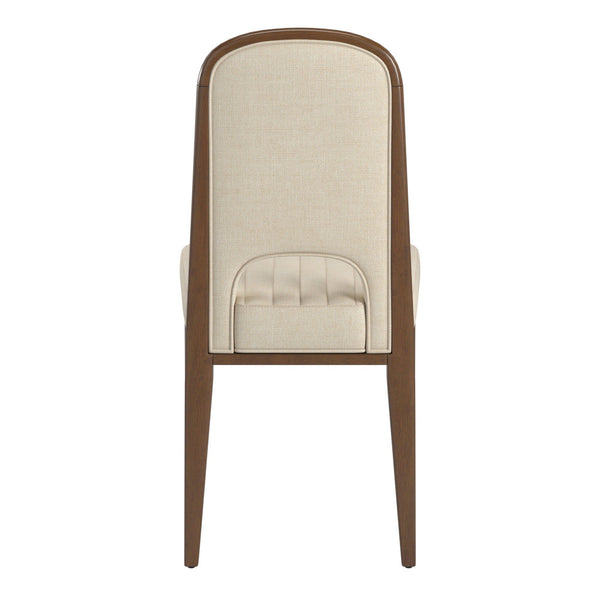 Alta Cream Upholstered Dining Chair Set with Rubberwood Tapered Legs
