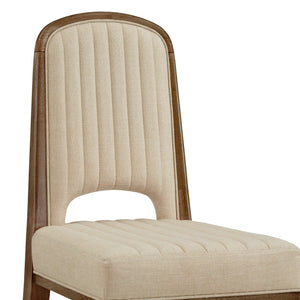Alta Cream Upholstered Dining Chair Set with Rubberwood Tapered Legs