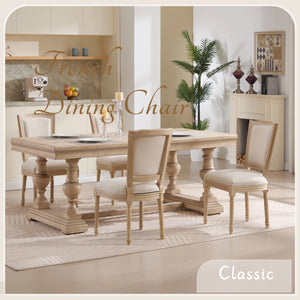 English Elm French Country Dining Chairs Set Of 2 - Upholstered T-Back Design For Elegant Dining & Living Spaces W3426P324548