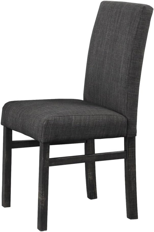 English Elm Transitional Linen-Blend Upholstered Dining Chairs Set of 2 — Sleek Engineered Wood Frame, Comfort Seat Design Charcoal 38 L x 18 W x 13 H B011P362581