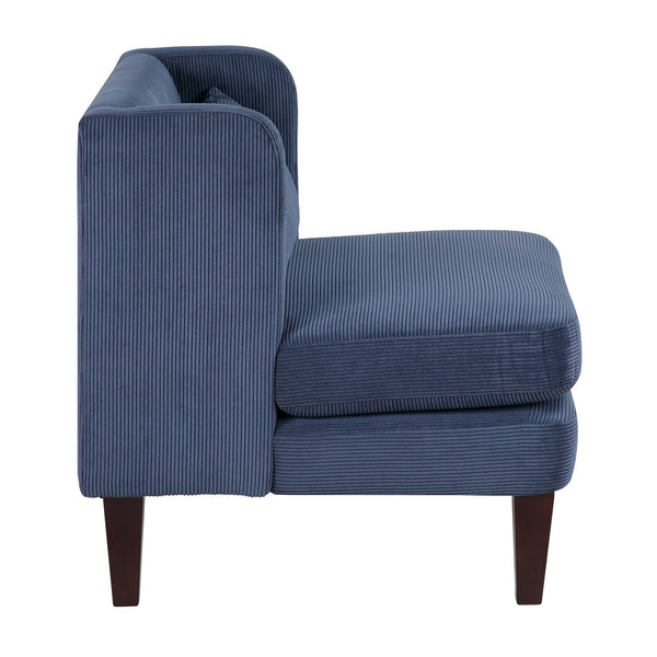 English Elm Modern Corduroy Accent Chair with Lumbar Pillow, Upholstered Seat, Stylish Living Room Centerpiece Blue 42 L x 28.5 W x 13.5 H B011P287471