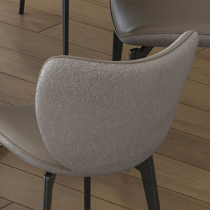 English Elm Dining Chairs Set of 2 Pu Leather Carbon Steel Frame Modern Kitchen Seating W2700P304811
