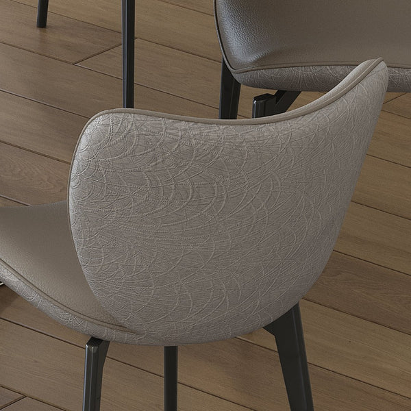 English Elm Dining Chairs Set of 2 Pu Leather Carbon Steel Frame Modern Kitchen Seating W2700P304811