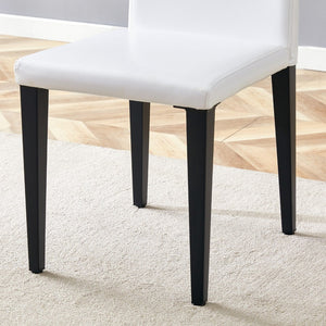 English Elm Table And Chair Set - 79" Tempered Glass Top With X-Shaped Black Metal Legs & 8 Comfortable Pu Chairs W1151S03622-GIGA