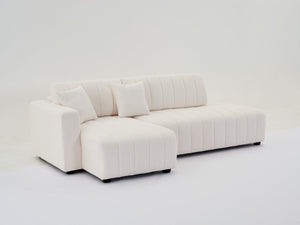 English Elm Scandinavian Channel Tufted L Shaped Sectional Sofa with Plush Foam Cushions B2730S00040