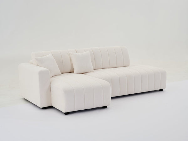 English Elm Scandinavian Channel Tufted L Shaped Sectional Sofa with Plush Foam Cushions B2730S00040