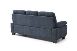 English Elm Summerton Plush Chenille Sofa with Pillow-Top Arms, Foam-Encased Coil Support, Removable Backrest Blue 31 L x 77 W x 15 H B078P349523