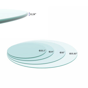 English Elm 36"inch Round Tempered Glass Table Top with Polished Edge for Dining or Patio W241P248366