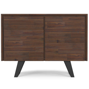 English Elm Lowry Solid Acacia Wood Sideboard with Industrial Legs and Concealed Storage Doors B136P439009