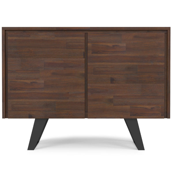 English Elm Lowry Solid Acacia Wood Sideboard with Industrial Legs and Concealed Storage Doors B136P439009